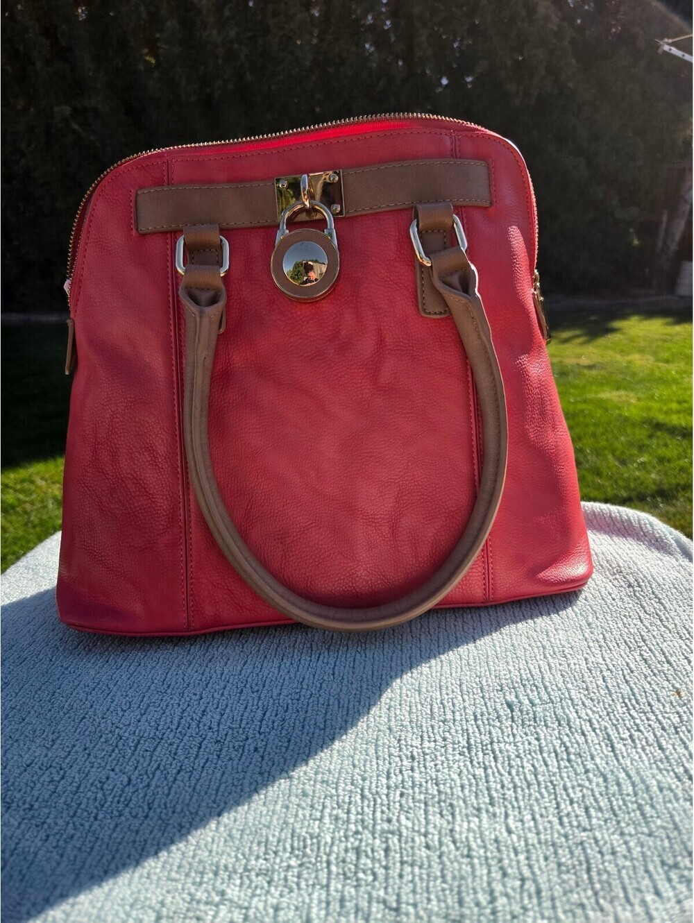 Carlos by Carlos Falchi Hamilton Style Satchel Handbag – Pink/Red